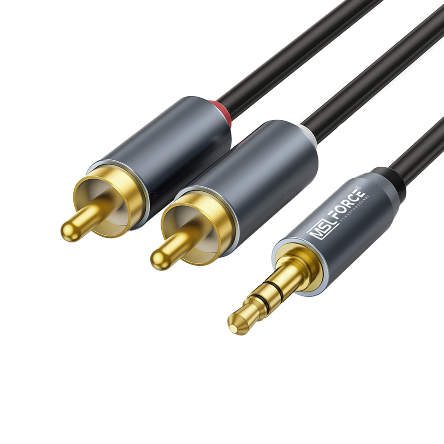 1ペアHiFiジャックケーブルOFC純銅メッキシルバーオーディオ